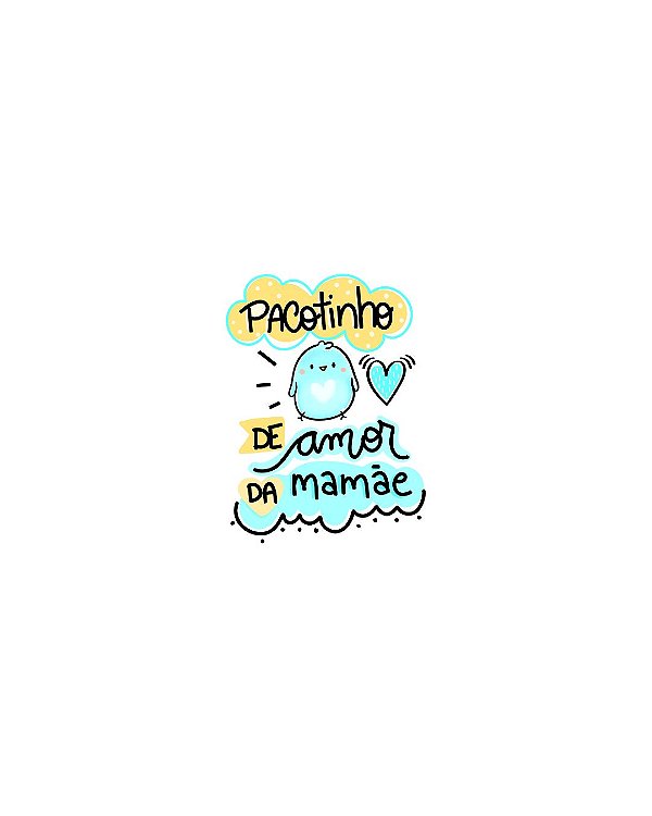Estampa Digital DTF PuppyArt Pacotinho de amor azul