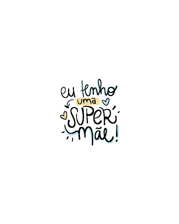 Estampa Digital DTF PuppyArt Super mãe azul