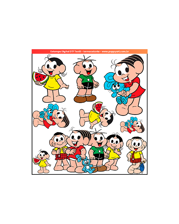 Estampa Digital DTF PuppyArt Cartela Turma da Monica