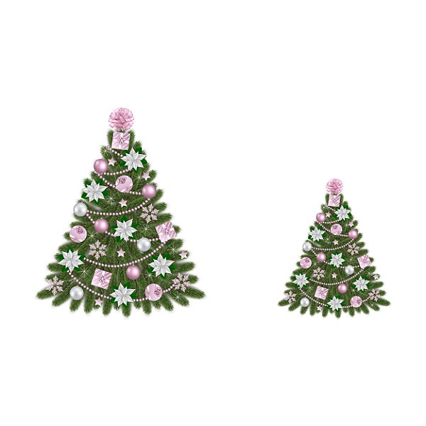 Estampa Digital DTF PuppyArt! Árvore de natal rosa