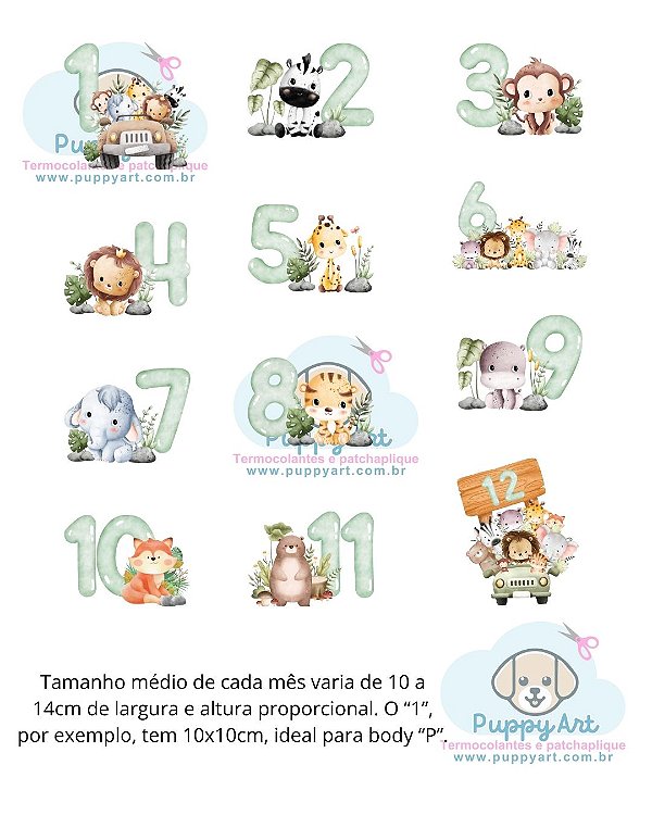 Estampa Digital DTF Mesversário Safari