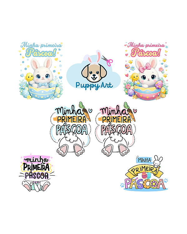 Estampa Digital DTF PuppyArt - Páscoa, Minha Primeira