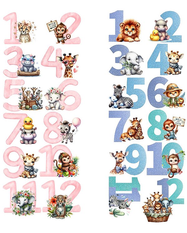 Estampa Digital DTF PuppyArt - Mesversário Animais