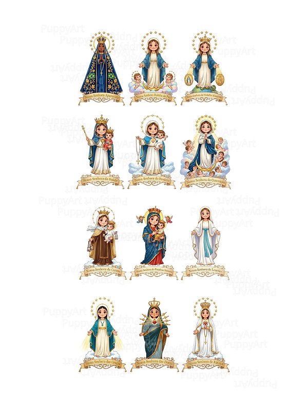 Estampa Digital DTF PuppyArt - Santas Nossa Senhora