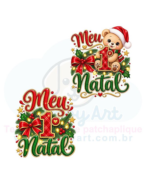 Estampa Digital DTF PuppyArt - Meu 1. Natal