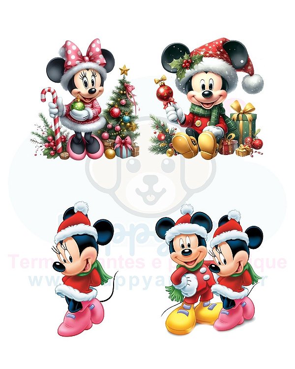 Estampa Digital DTF PuppyArt! - Minnie Mickey Natal