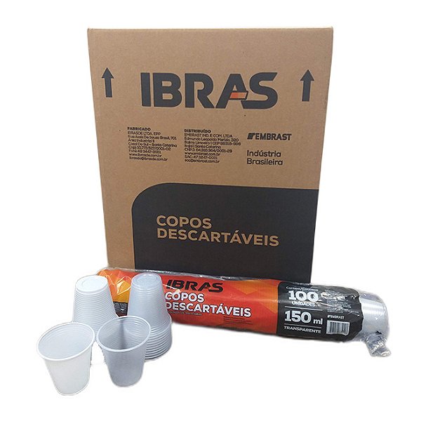 Copo Descartável Branco 150 ml - Ibras - Caixa com 2500 unidades