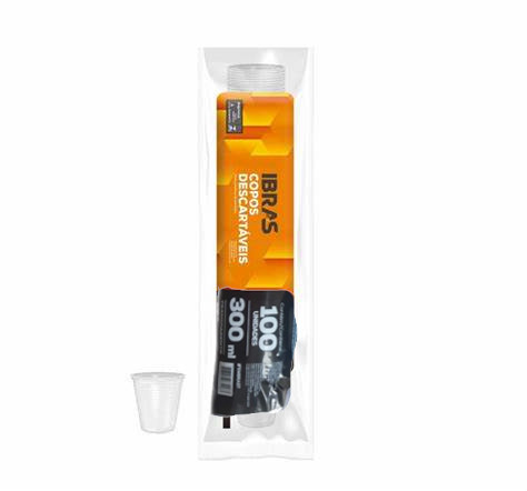 Copo Descartável Branco 300 ml - Ibras - Pacote com 100 unidades