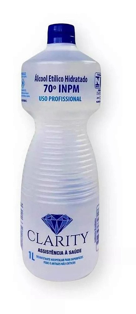 Alcool Líquido 70 % - Neutro 1 L - Clarity - Caixa com 12 unidades