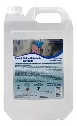 Alcool Líquido 70  % - Neutro 5 L - Clarity