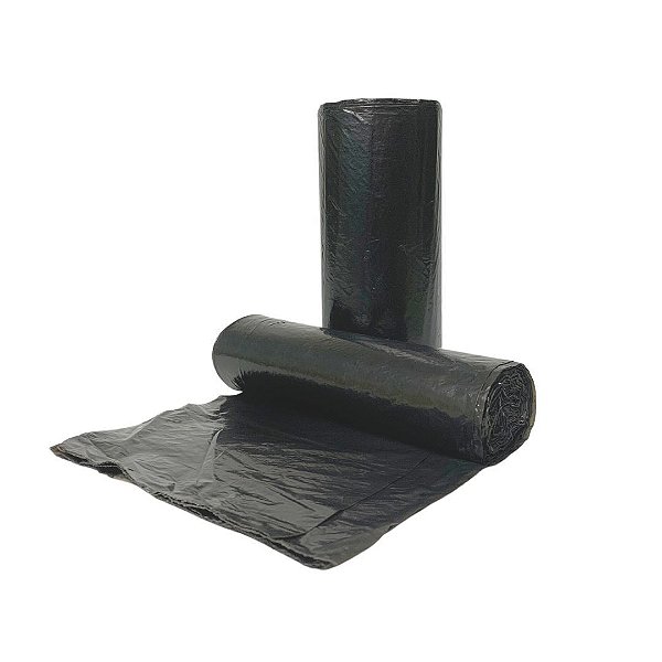 Saco para Lixo - Bobina Fundo Estrela - c/ 10 - Preto  - 50 Litros  - CX 25 UN