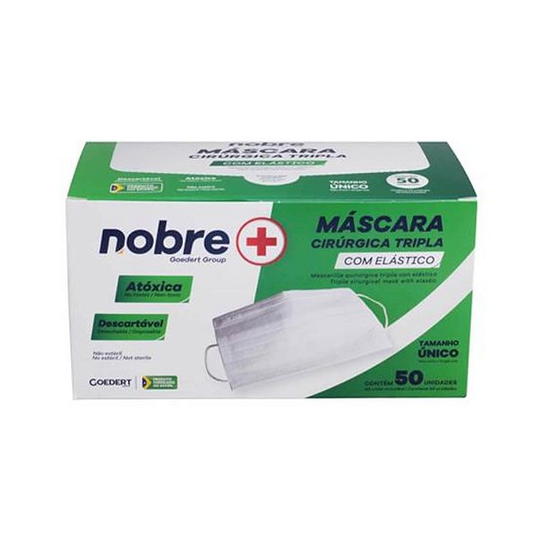 Mascara Cirúrgica Tripla - Nobre - CX 50 Unidades