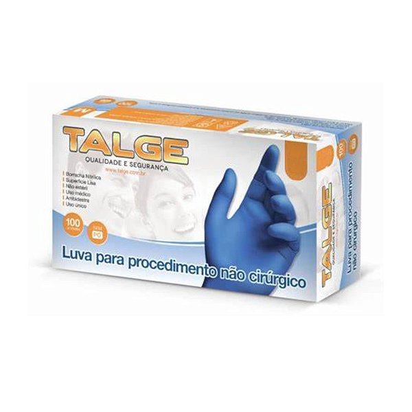 Luva Nitrilica sem pó - Talge  - CX 100 Unidades