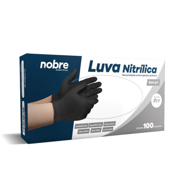 Luva Nitrilica sem po - Nobre cx c/ 100 Unidades