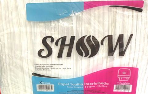 Papel Toalha Interfolha Show 23 x 21 cm - Celulose - PT c/ 1000 Folhas