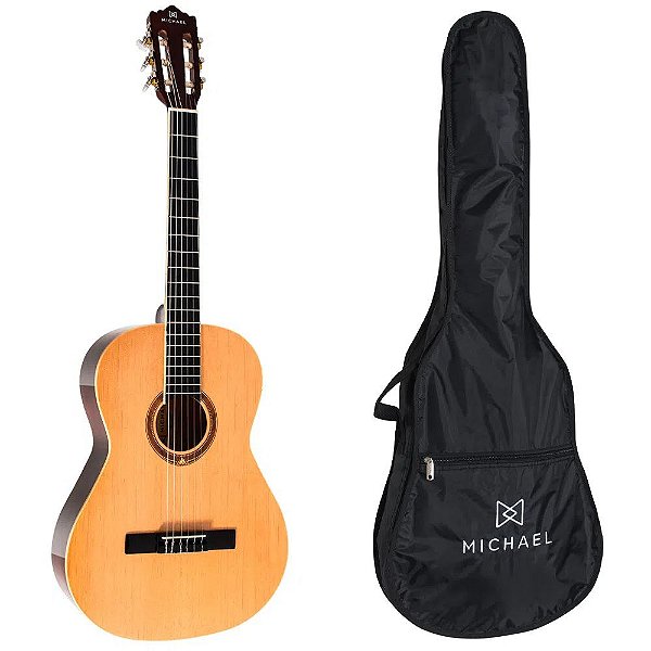 Violão Michael Acústico Nylon Antares VM19E Natural com Capa