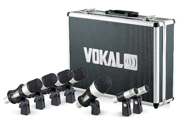 Kit Microfones P/ Bateria Vokal VDM-7 Condensador Dinâmico