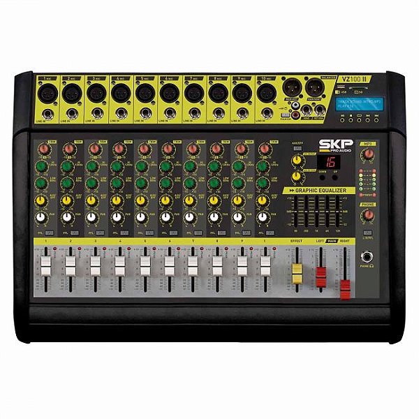 Mesa Amplificada SKP Vz 120 II 12 Canais MP3 USB 500w Rms Bivolt