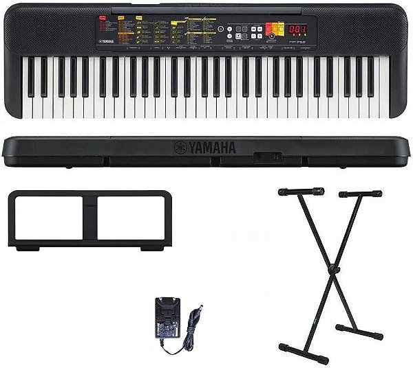 Teclado Musical Yamaha 61 Teclas PSR F52 Bag Banco Suporte - O