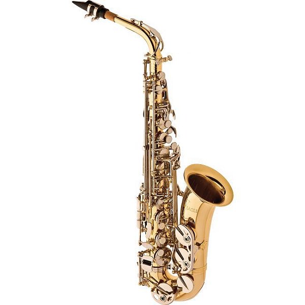 Saxofone Alto Mib Eagle SA500 LN Laqueado Niquelado C/ Estojo