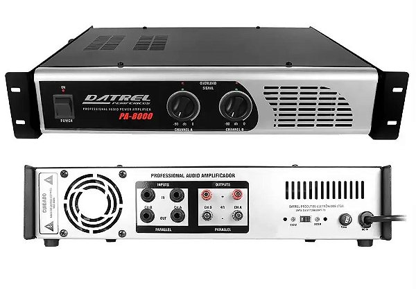 Amplificador de Potência Datrel PA8000 800 Watts 4 Omhs