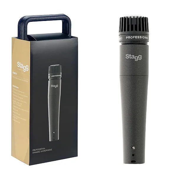 Microfone Dinâmico Cardioide Stagg SDM70 C/ Cabo XLR X XLR
