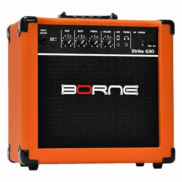 Amplificador Borne Strike G30 Para Guitarra De 15w Cor Laranja