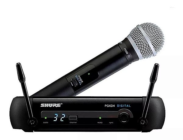 Microfone Shure Sm PGXD24/PG58-X8 Dinâmico Cardioide