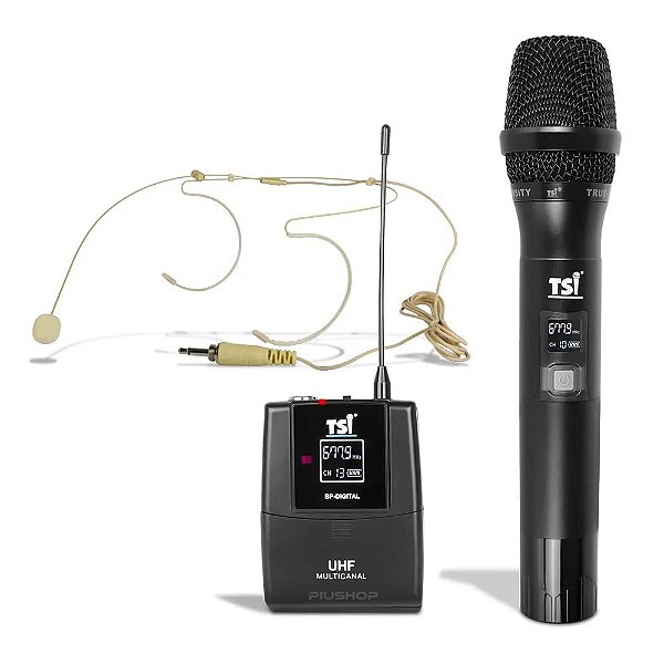 Microfone Tsi Sem Fio Br 7000 Cli Uhf Mao / Headset