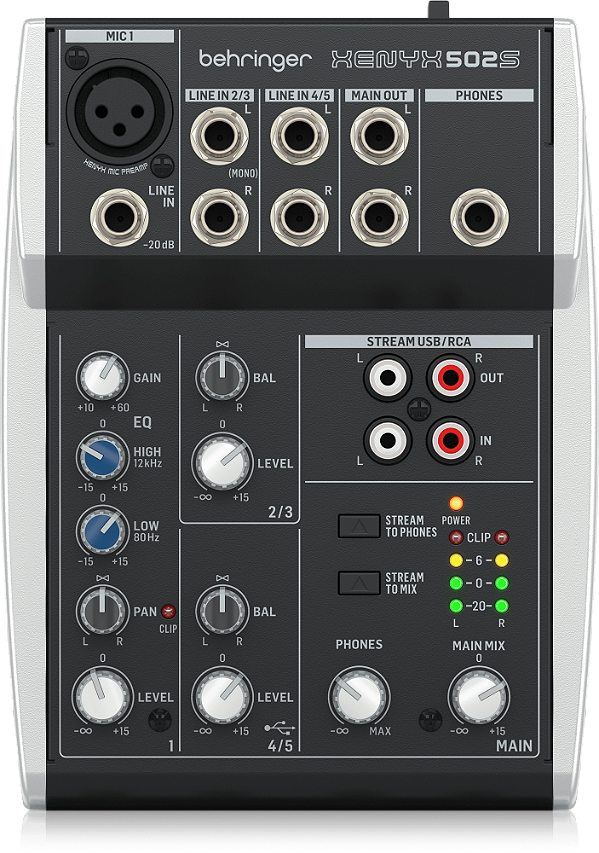 Mesa de Som 502S Xenyx 5 canais