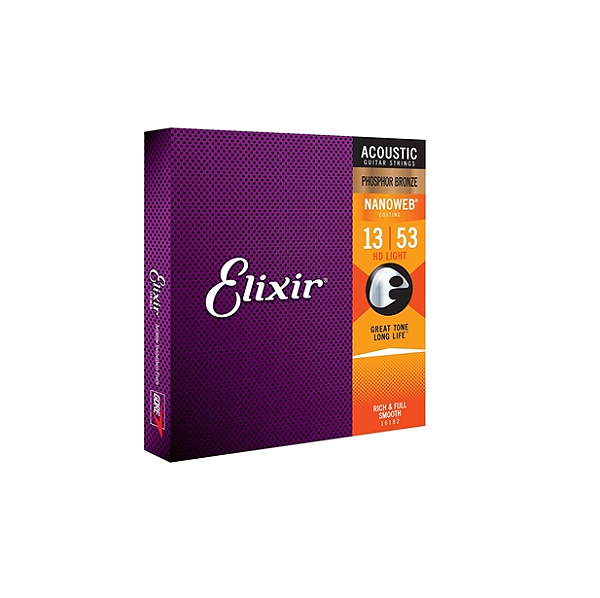Encordoamento Elixir Nanoweb 013 HD Light Violão 80/20 Bronze