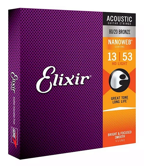 Encordoamento Elixir Nanoweb 013 Medium Violão Fosforo Bronze