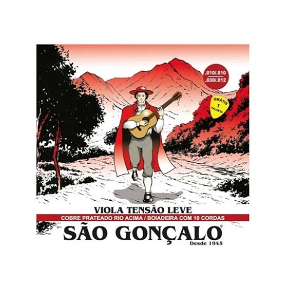 Encordoamento Viola São Gonçalo Cebolão Mi 010-030 Tensão Leve