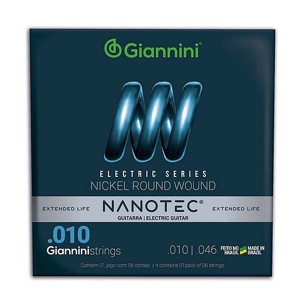 Encordoamento Guitarra Giannini Nanotec 010 GEEGST/10 PN