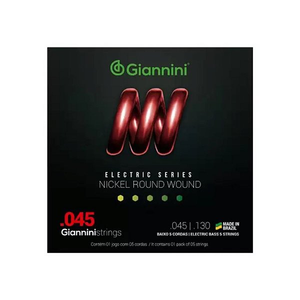 Encordamento Baixo Giannini GEEBRS 5 Cordas Pesado 0.045 Nickel