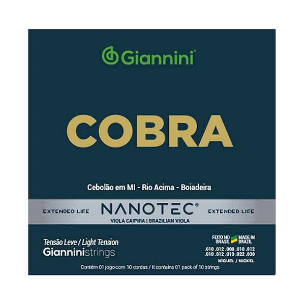 Encordoamento Viola Giannini Nanotec Cobra Níquel GESVNL PN Leve