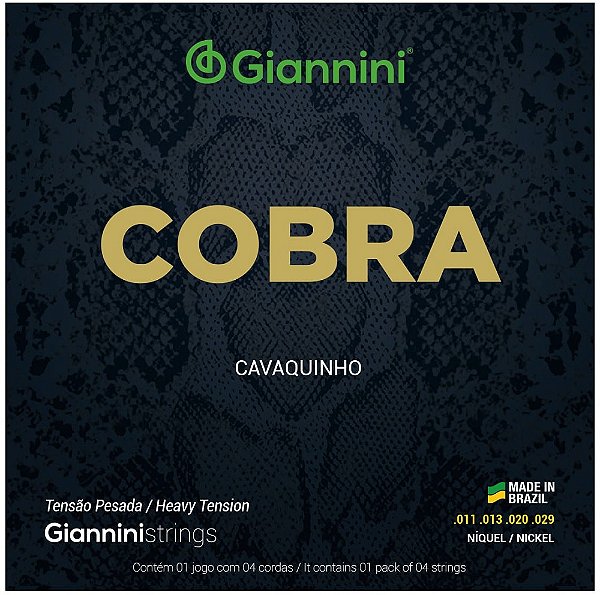 Encordoamento Cavaquinho Giannini Cobra GESCP Tensão Pesada