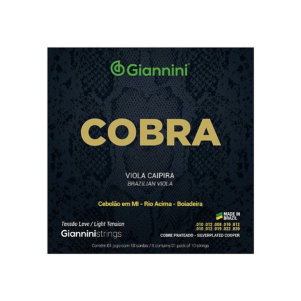 Encordoamento Viola Caipira Giannini Cobra GESVL Tensão Leve