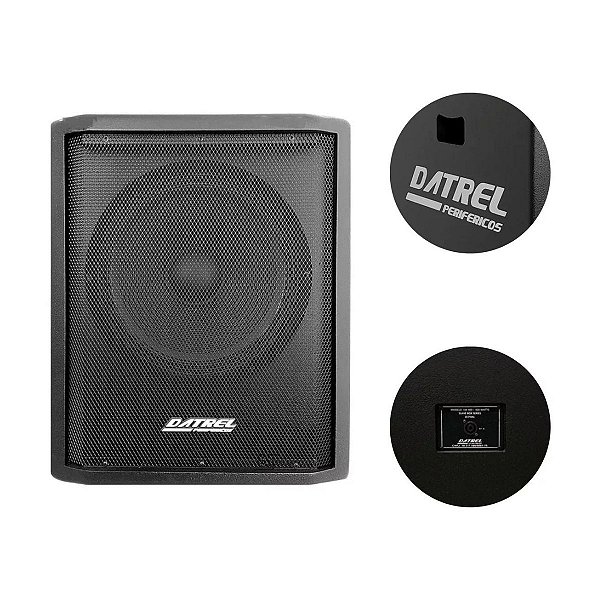 Subwoofer Datrel Grave Passivo Falante 15" SW400 400 Watts Preto