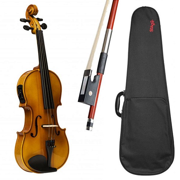 Violino Eletrico Stagg VN 4/4 Natural Com Estojo