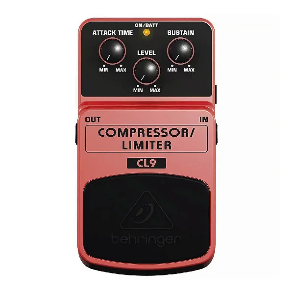 Pedal de compressor Behringer Cl9 Limiter para guitarra cor vermelha