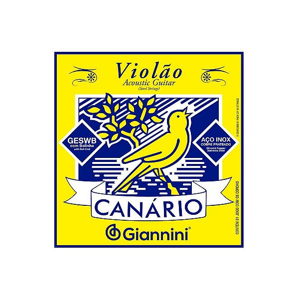Encordoamento Violão Giannini Canário Aço GESWB