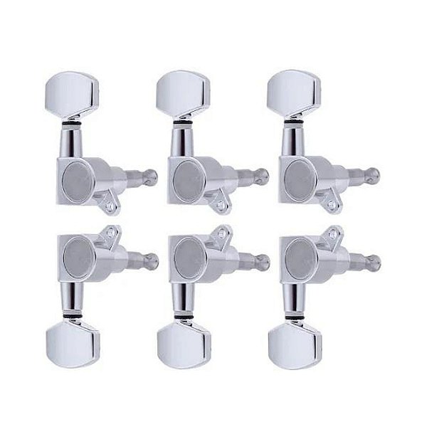 Tarraxa Blindada Cromada Violão Aço e Guitarra Custom Sound CMH 801 3+3