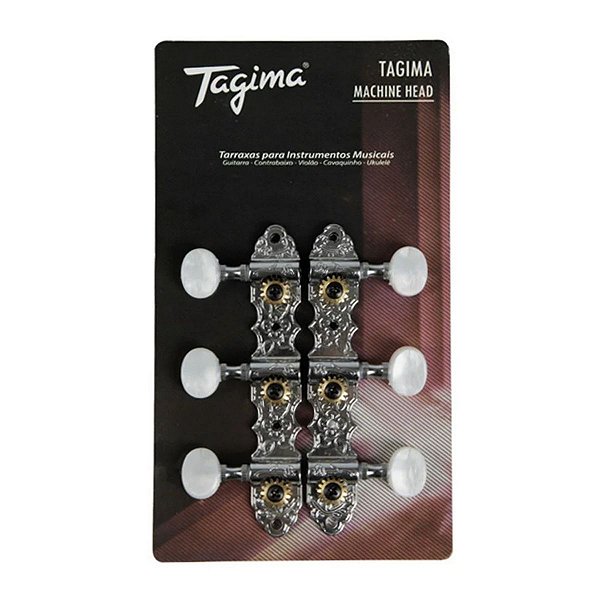 Tarraxa Violão Nylon Tagima TMH 831 Cromada Blindada 3+3