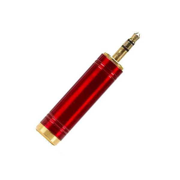 Adaptador P10 Para P2 Custom Sound Estereo Niquelado Vermelho