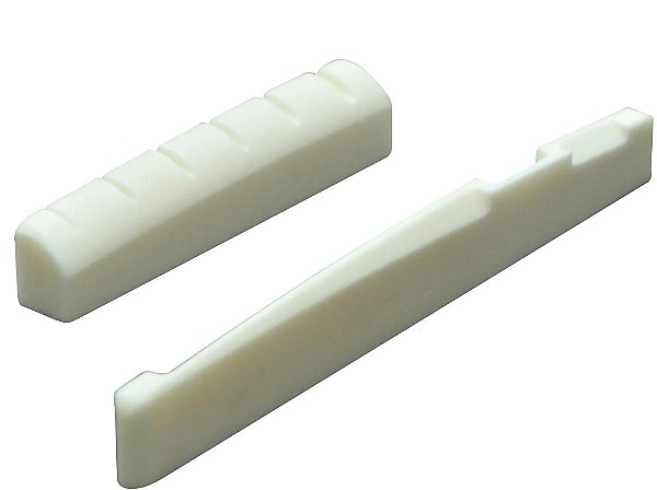 Kit Rastilho e Nut 43 mm Custom Sound Violão Aço em Osso CSK 1