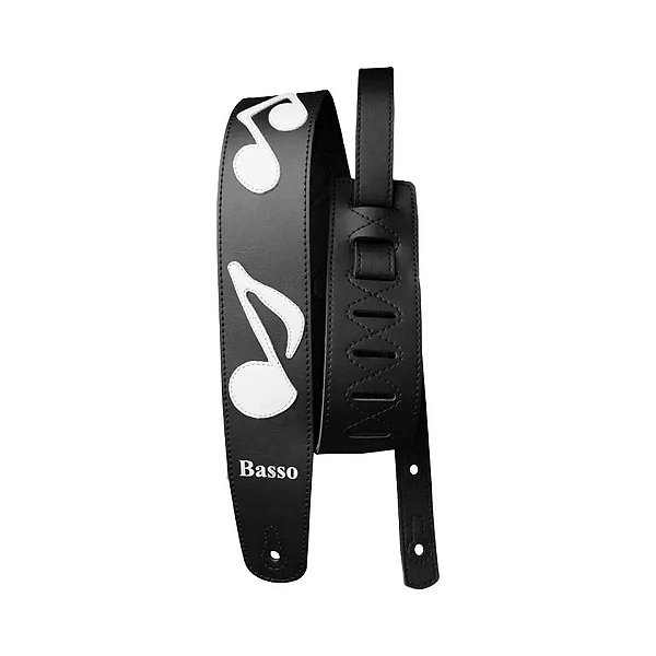 Correia Basso NM Preto Notas Musicais Branco