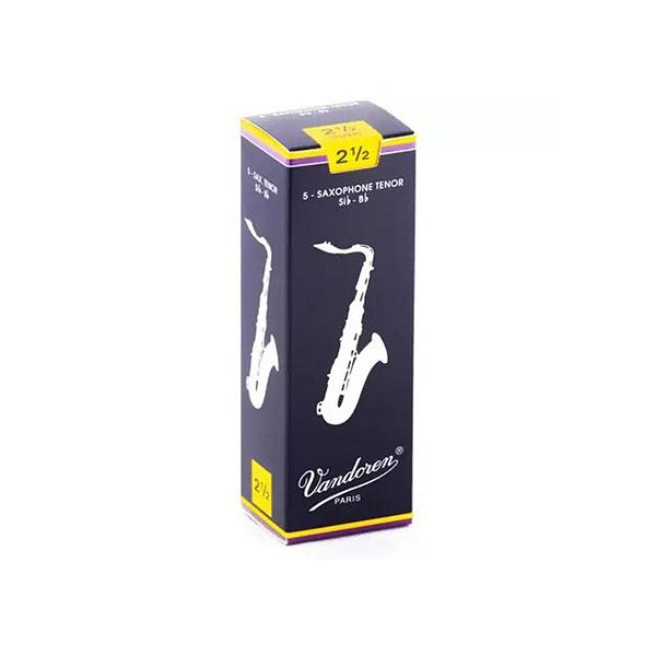 Palheta 2,5 Vandoren para Sax Tenor Tradicional com 5 Unidades