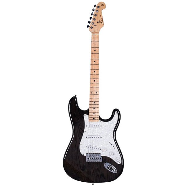 Guitarra Sx Strato Vintage Swamp Ash Americano Trans Black
