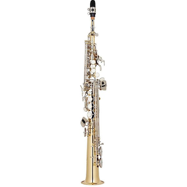 Saxofone Soprano Eagle SP502 LN Dourado Com Chaves Niqueladas